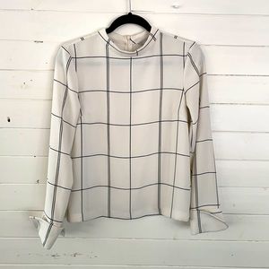 Ivory H&M blouse with black stripes